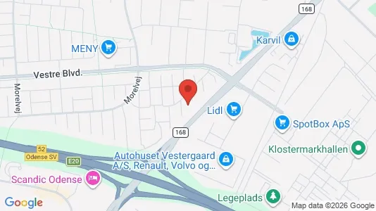 Lejligheder til salg i Odense SV - kort over placeringen