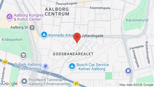 Lejligheder til leje i Aalborg Centrum - kort over placeringen