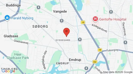 Lejligheder til salg i Dyssegård - kort over placeringen