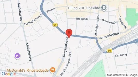 Lejligheder til salg i Roskilde - kort over placeringen