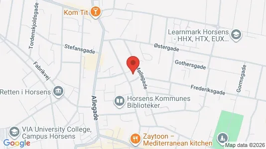 Lejligheder til leje i Horsens - kort over placeringen